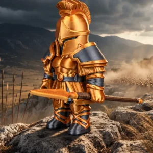 Arte oficial de Phalanx el Muro, paladín de los Espartanos, con lanza y aspis.