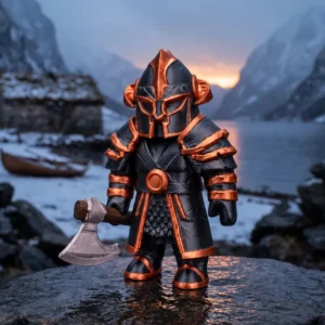 Arte oficial de Ragnarök, paladín de los Vikingos, con espada y escudo vikingo.