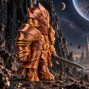 Arte oficial de Wyrmwall, paladín de los Dracónicos, con espada ancha y sordak.